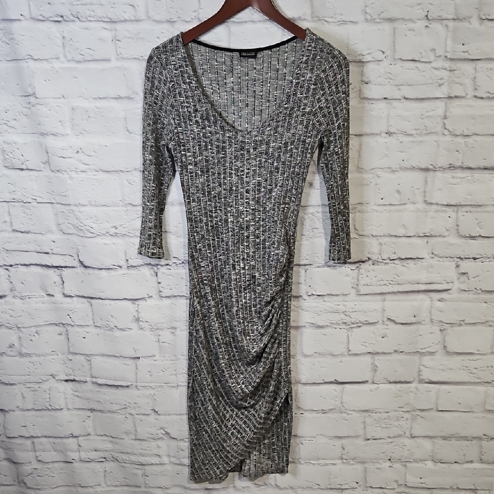 Love Culture Gray and Black Midi Bodycon Dress